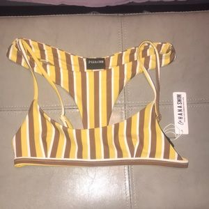 LaHana Swim brown & yellow swim set bikini cheeky